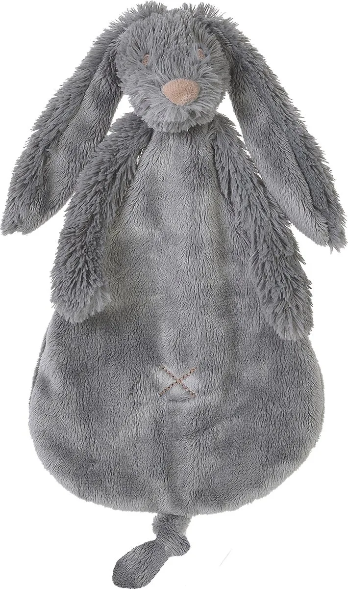 Konijn Richie Knuffeldoekje - Baby cadeau van Happy Horse in Donkergrijs – productfoto