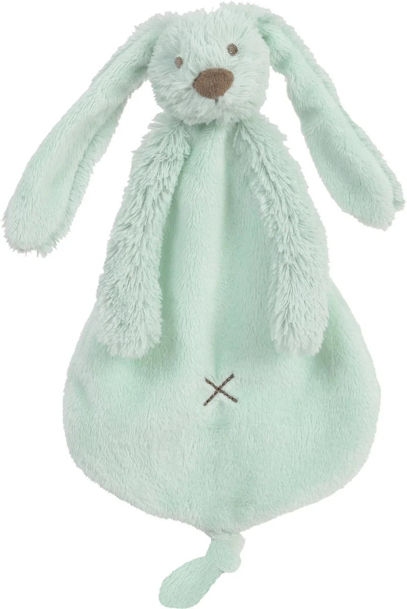 Konijn Richie Knuffeldoekje - Baby cadeau van Happy Horse in Lagoon groen – productfoto