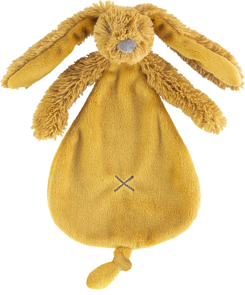 Konijn Richie Knuffeldoekje - Baby cadeau van Happy Horse in Okergeel – productfoto