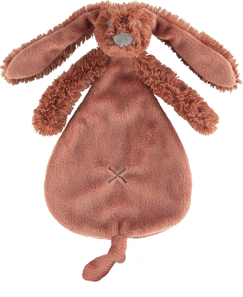Konijn Richie Knuffeldoekje - Baby cadeau van Happy Horse in Roestbruin – productfoto