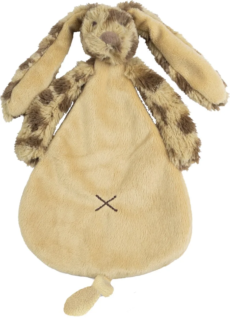 Konijn Richie Knuffeldoekje - Happy Jubilee (beige/bruin) - Baby cadeau van Happy Horse in Beige 1 – productfoto
