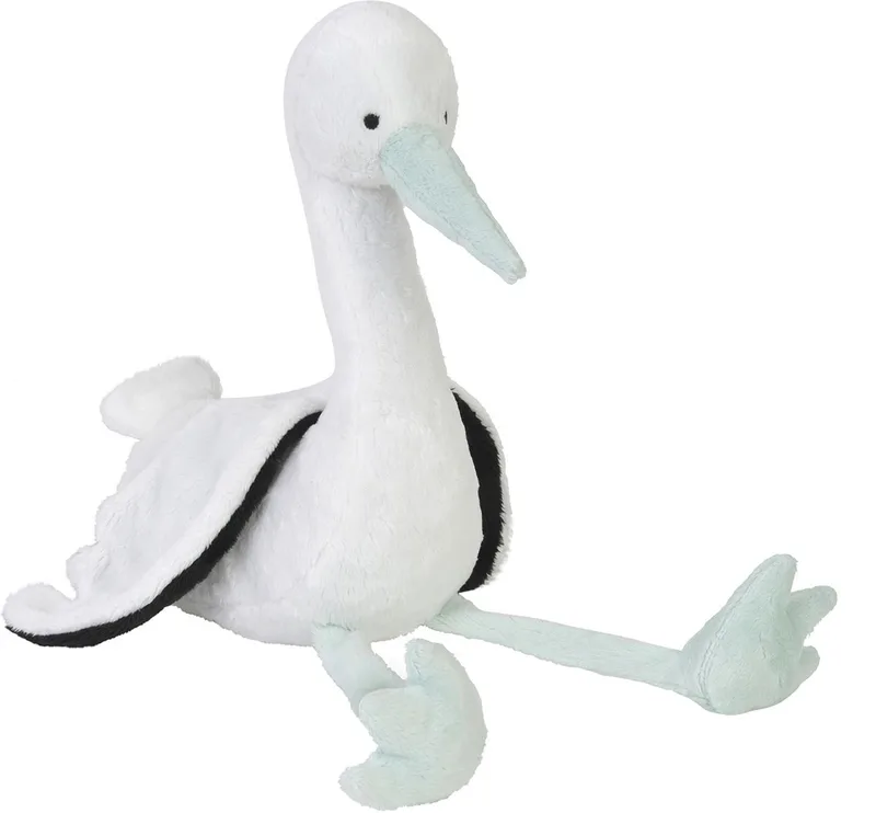 Ooievaar Stan no.1 30cm - Knuffel by Happy Horse in White, Lagoon – product photo
