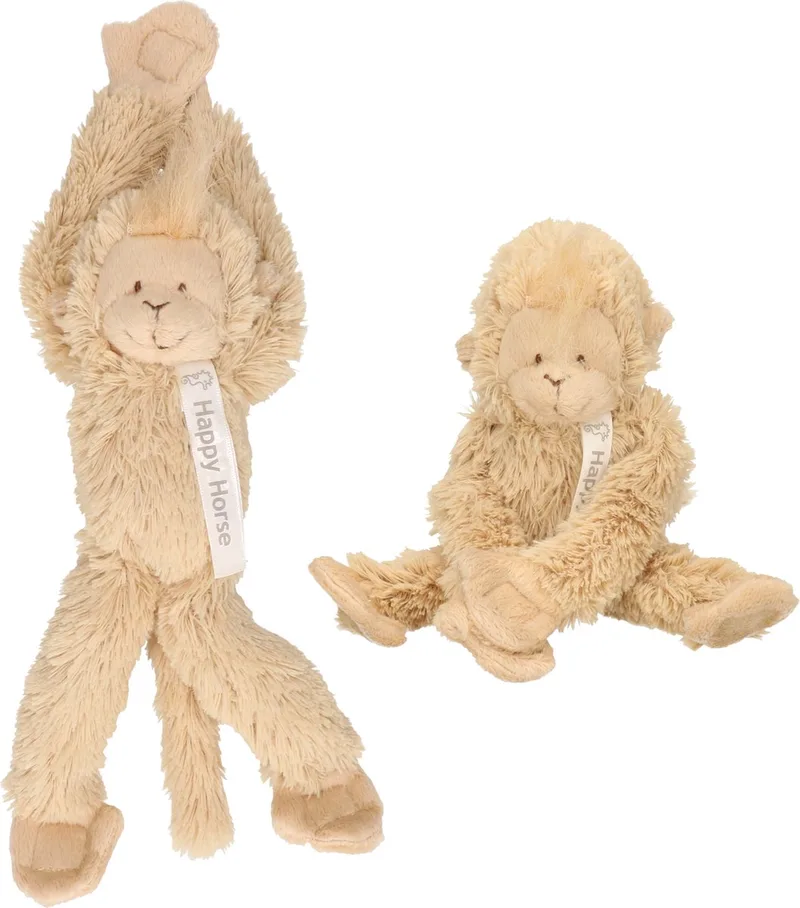 pluche aapje knuffel - 2x stuks - 23 cm by Happy Horse in Beige – product photo