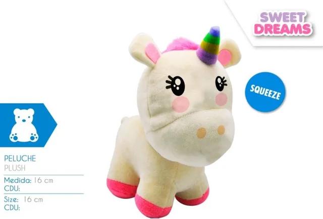 Pluche Eenhoorn Knuffel - Unicorn - 16 x 10 x 18 - 1 stuks