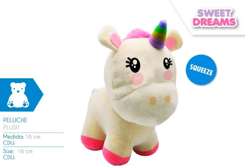 Pluche Eenhoorn Knuffel - Unicorn - 16 x 10 x 18 - 1 stuks by Happy Horse in White – product photo