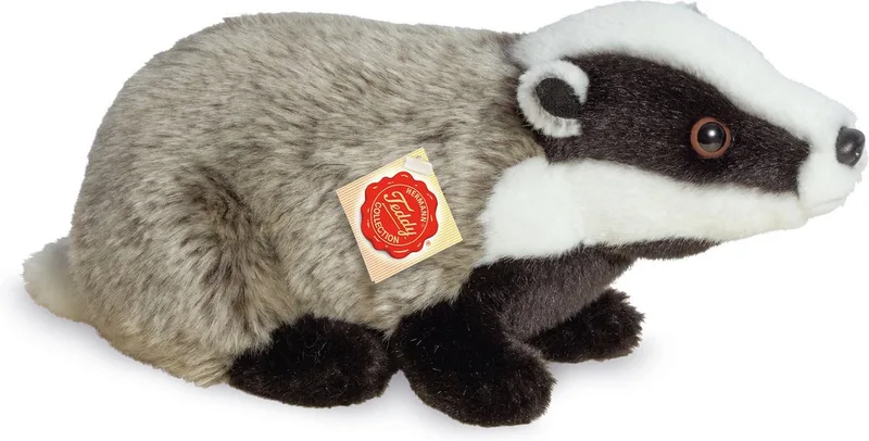 Knuffel Das - Pluche bosdier van 30 cm - Premium kwaliteit de Hermann Teddy Collection en Gris – photo produit
