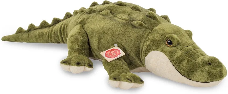 Knuffeldier Krokodil - zachte pluche stof - premium knuffels - 60 cm - Reptielen de Hermann Teddy Collection en Vert – photo produit
