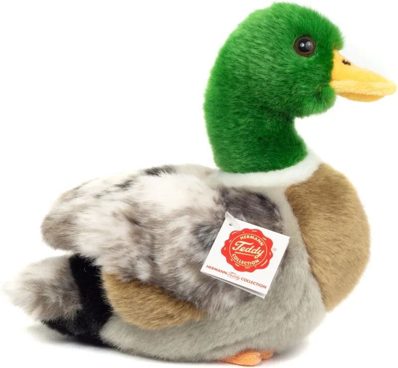 Knuffeldier Wilde Eend - zachte pluche stof - premium knuffels - bruin/groen - 24 cm - Eenden/vogels by Hermann Teddy Collection in Multicolour – product photo