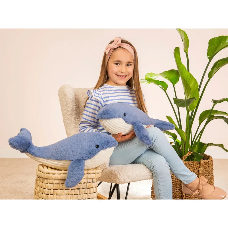 Hermann Teddy Waltraud Hval Bamse 44 Cm fra Hermann Teddy Collection i Blå, 44 × 17 × 10 mm – produktbillede