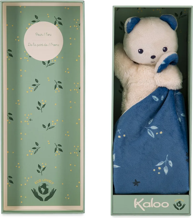 Carre Douceur - Knuffeldoekje - Beer - Blauw van Kaloo in Meerkleurig – productfoto 1 van 6