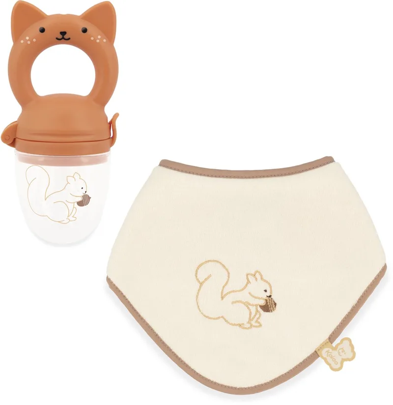 Grignoti - Babygeschenkset - Slabbetje - Sabbelaar de Kaloo en Eekhoorn – photo produit