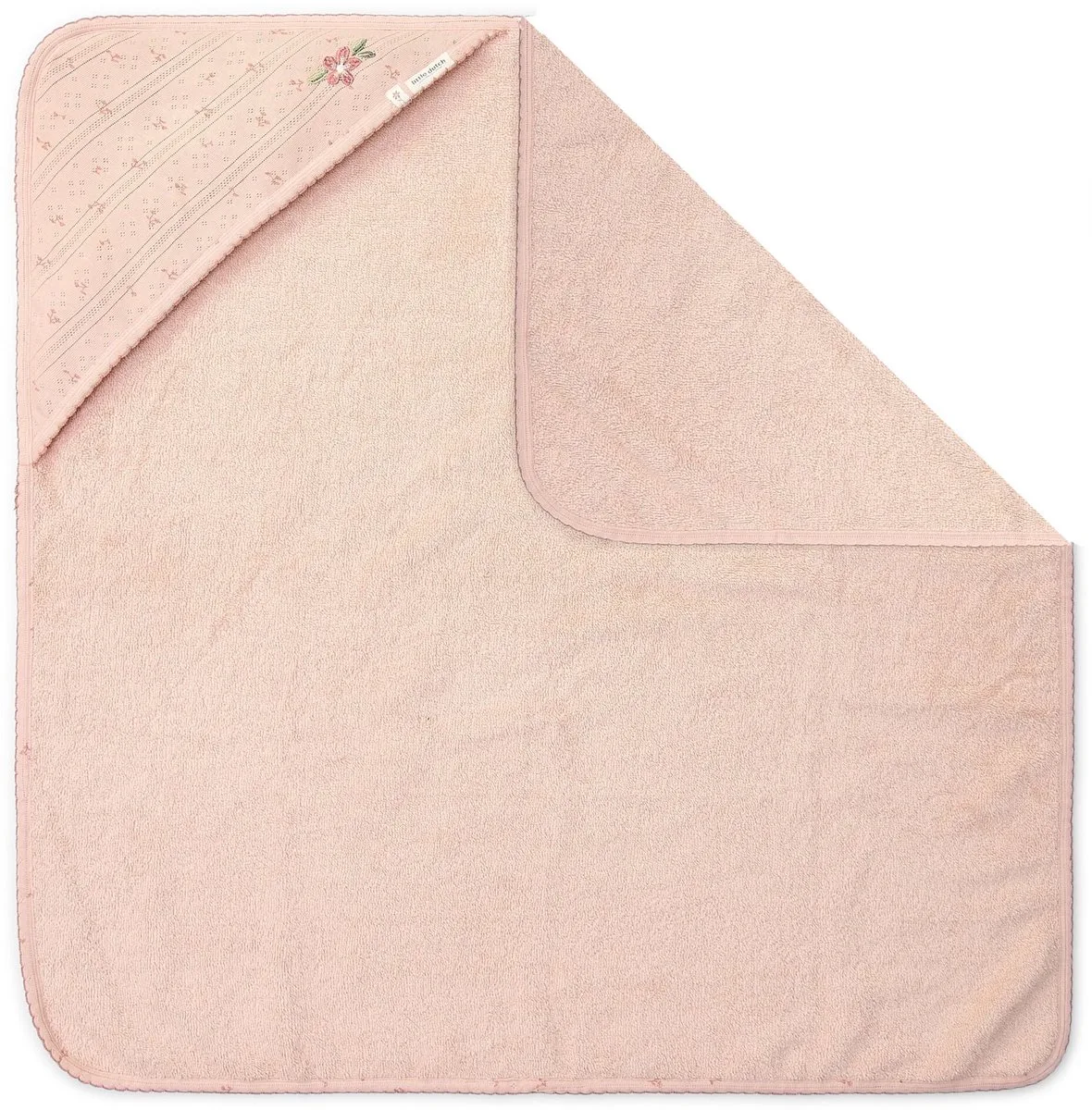 Badcape - 75 x 75 - Essentials van Little Dutch in Roze – productfoto
