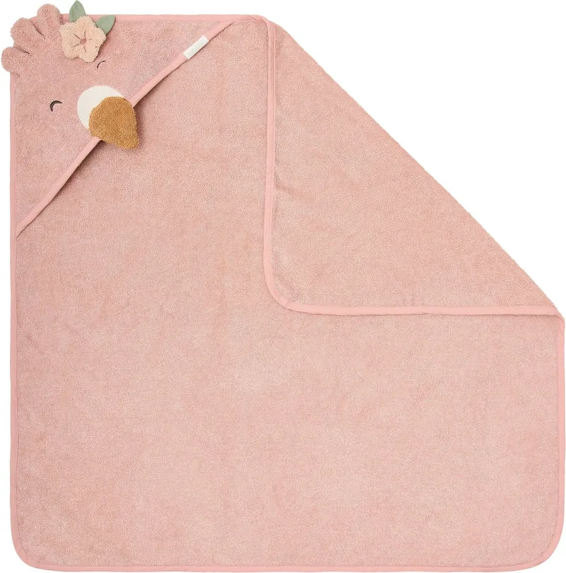 Badcape Flamingo - 75x75 cm van Little Dutch in Roze – productfoto