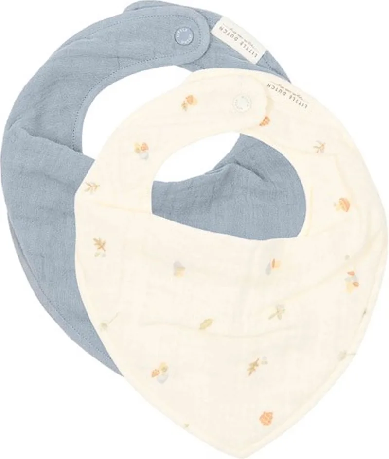 Bandana slab - Maat - Kwijl slab Jongens & Meisjes - Forest Friends van Little Dutch in Wit – productfoto