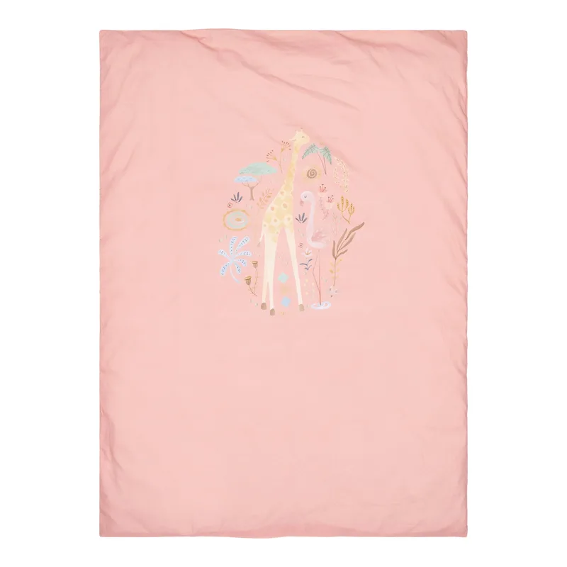 Blooming Safari Dekbedovertrek - 140 x 200 cm van Little Dutch in Roze – productfoto 3 van 4