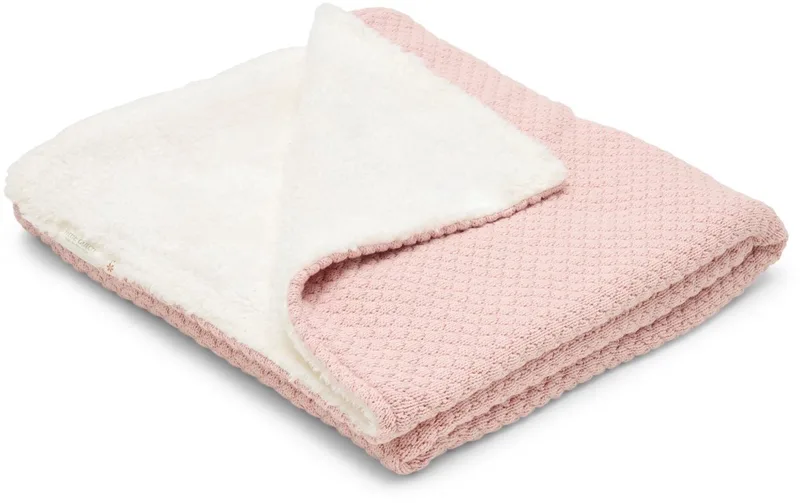 Gebreid wiegdeken - Fleece - Essentials från Little Dutch i Rosa – produktbild
