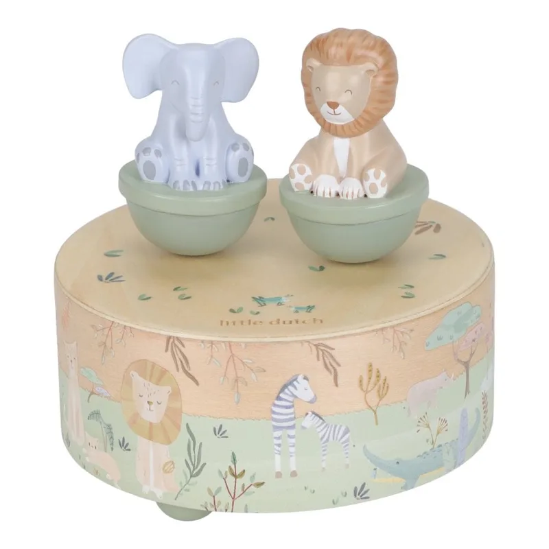Houten Muziekdoosje Little Dutch Safari Friends Groen de Little Dutch – photo produit