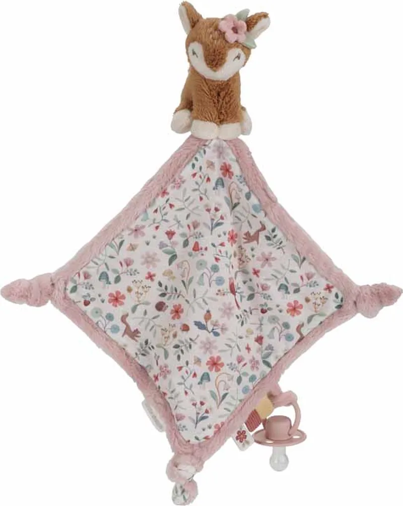 Knuffeldoekje print Hert - Fairy Garden van Little Dutch in Roze – productfoto 1 van 4