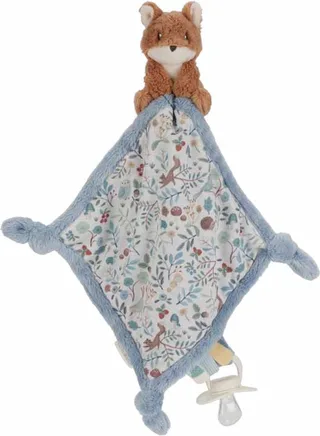 Knuffeldoekje print Vos - Forest Friends van Little Dutch in Blauw – productfoto 1 van 4