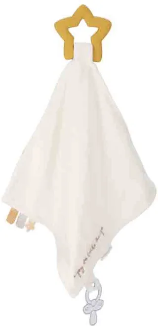 Newborn Naturals Knuffeldoekje met Bijtring van Little Dutch in Wit – productfoto 1 van 3
