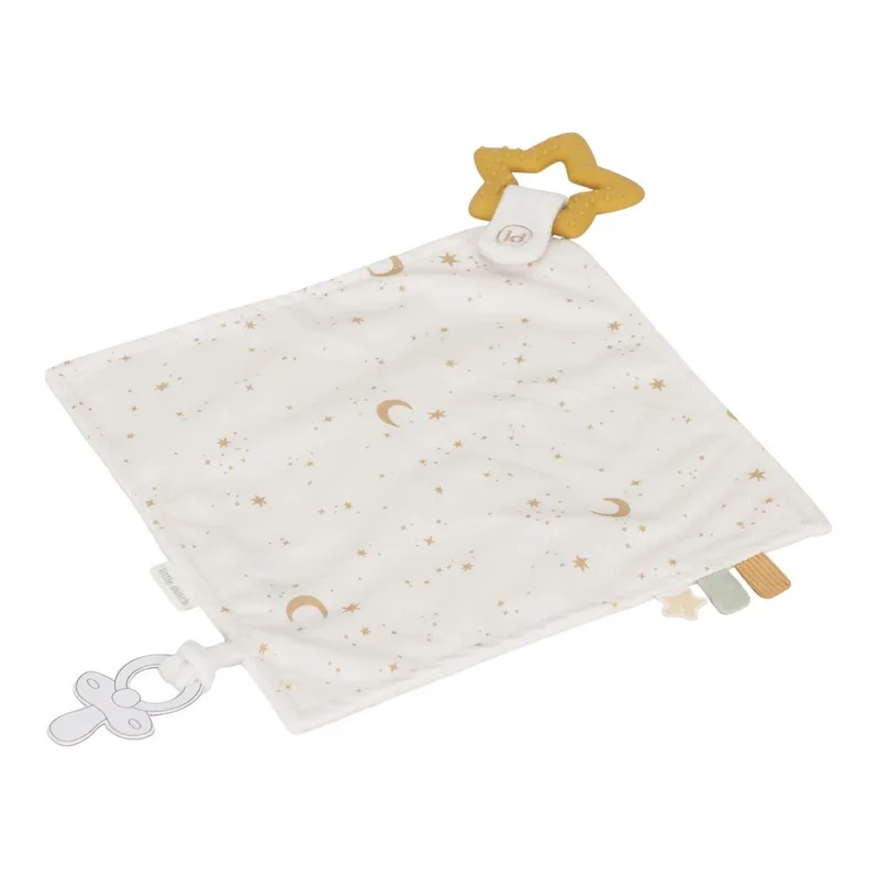 Newborn Naturals Knuffeldoekje met Bijtring van Little Dutch in Wit – productfoto 2 van 3
