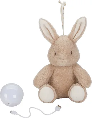 Newborn Naturals Knuffelkonijn Licht & Geluid de Little Dutch en Marron – photo produit 1 sur 4