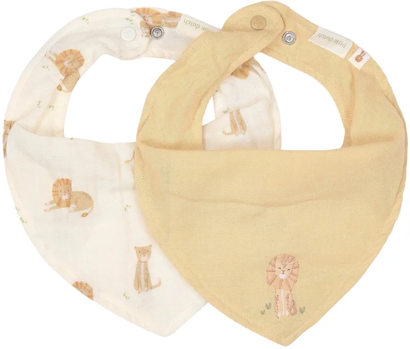 Safari Leo Bandana Slab - 2-Pack van Little Dutch in Geel – productfoto