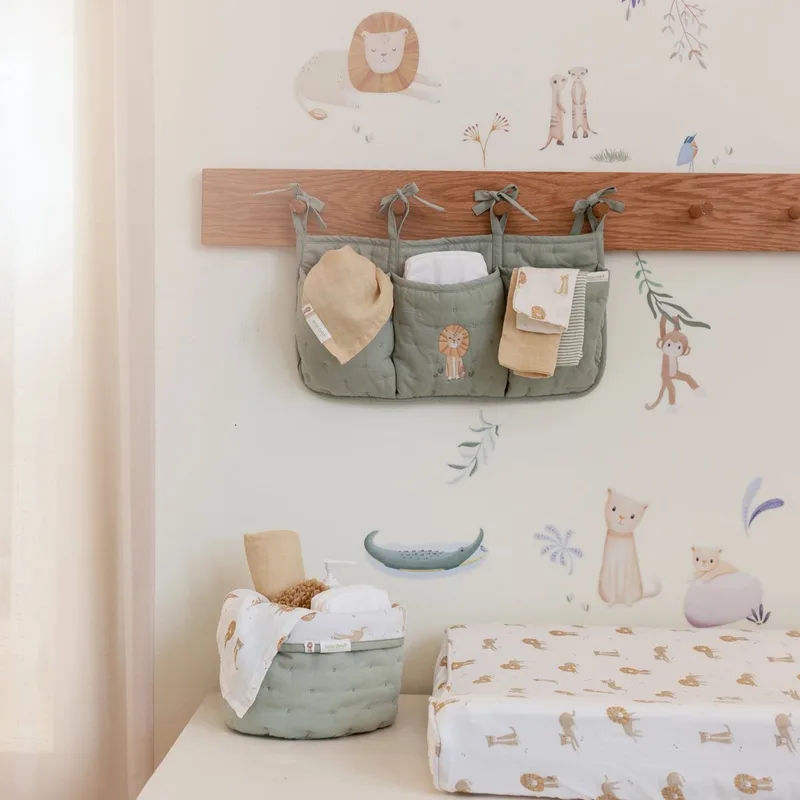 Safari Leo Monddoekjes Set - 25 x 25 cm van Little Dutch in Geel – productfoto