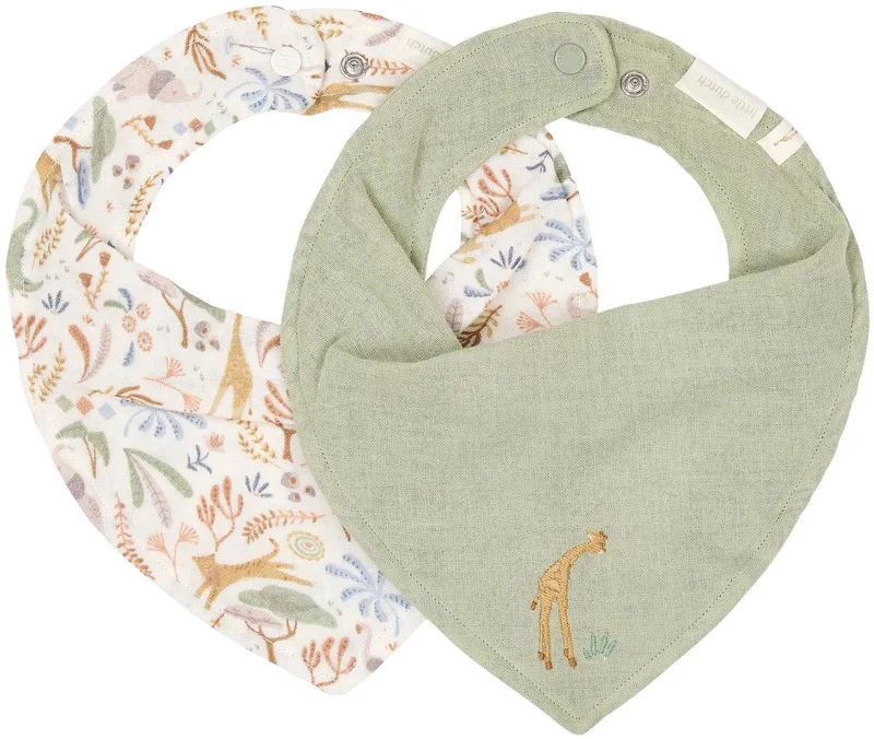 Safari Wonders Bandana Slab - 2-Pack van Little Dutch in Groen – productfoto