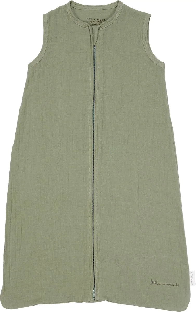 Slaapzak zomer hydrofiel 70 cm - Maat 70 cm - Little Farm van Little Dutch in Groen – productfoto 1 van 2