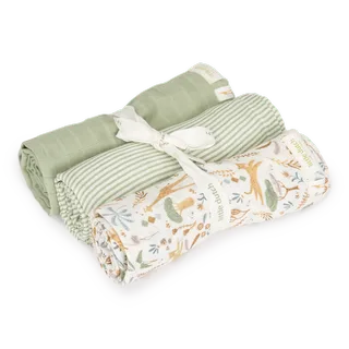 Swaddle Doek Little Dutch Safari Wonders 70x70 3st van Little Dutch – productfoto 1 van 3