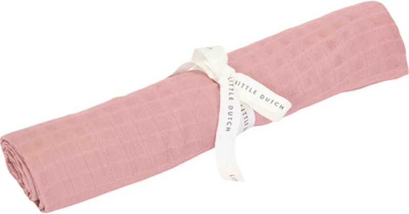 Swaddle - Maat 120 cm - Hydrofiele luier Meisjes - Pink Blush, - Pure van Little Dutch in Roze – productfoto