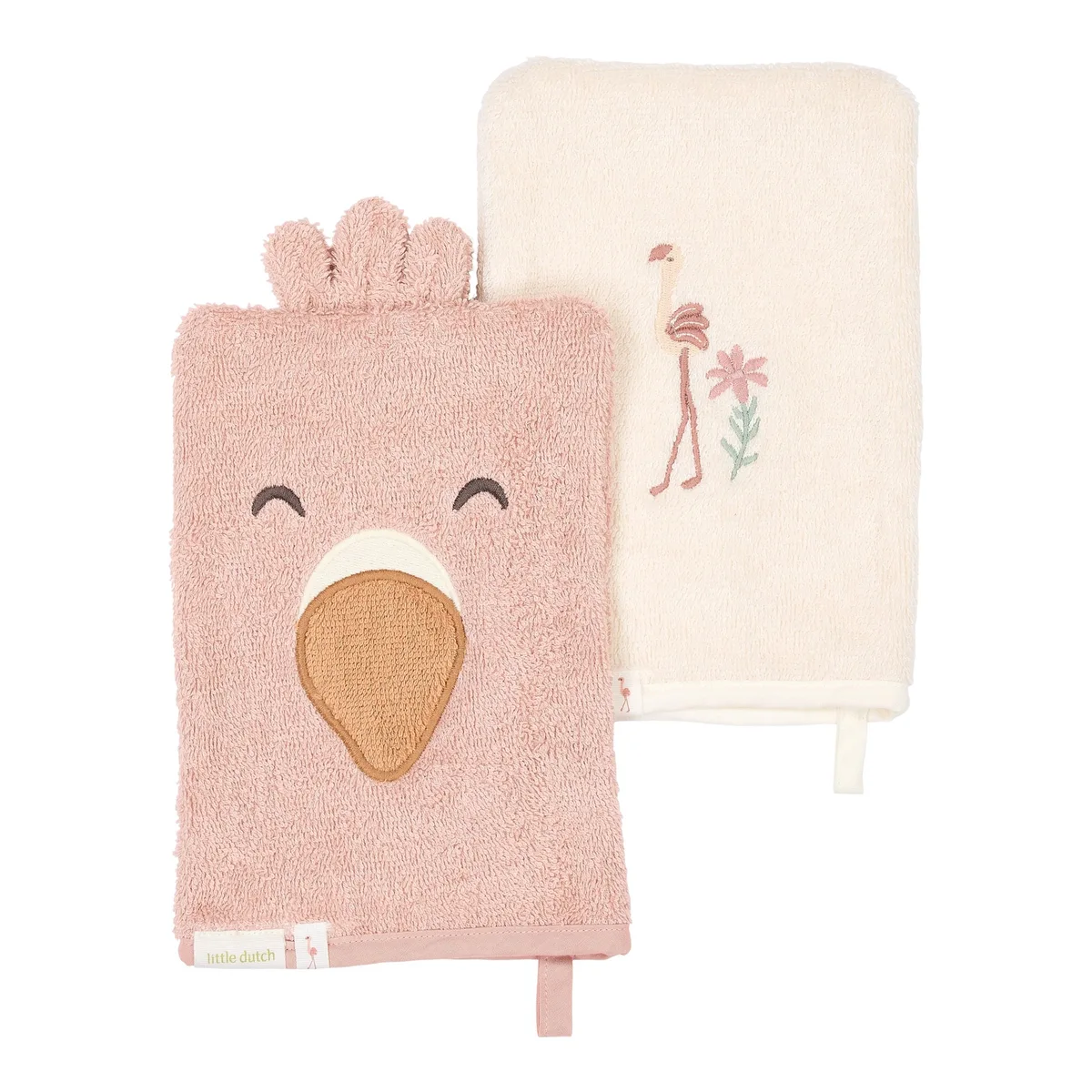 Washandje Little Dutch Flamingo Roze 2st van Little Dutch – productfoto