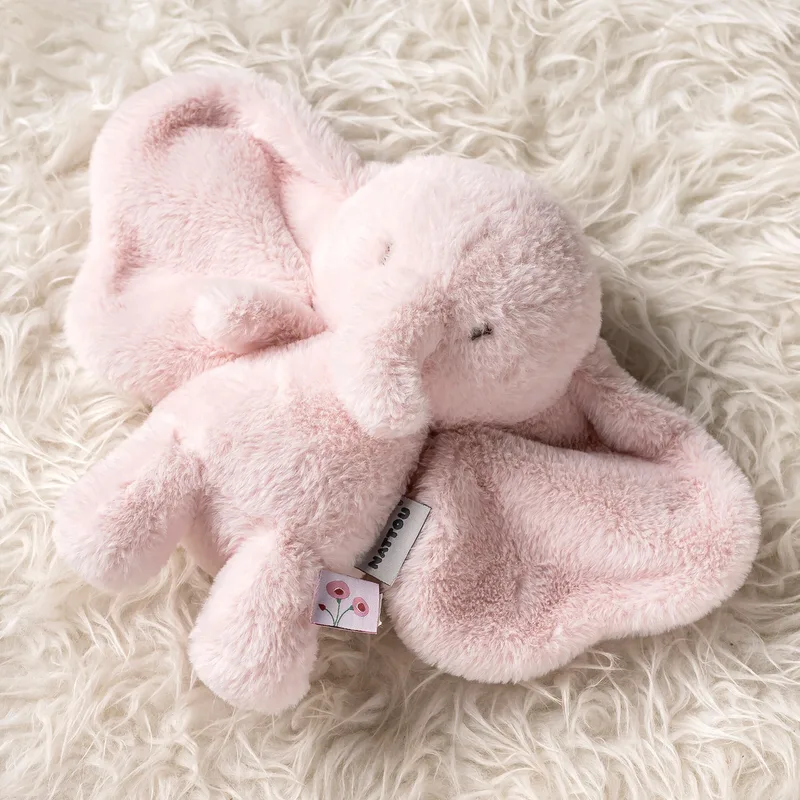FanFan Knuffel Olifant - 30 cm - Zachte baby knuffel - Baby cadeau de Nattou en Rose – photo produit 3 sur 3