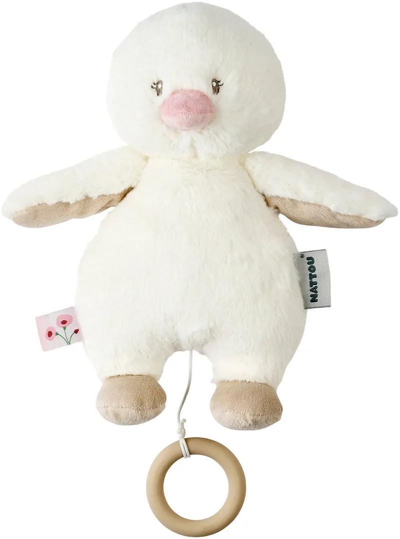 FanFan Muziekknuffel Eendje - 30 cm - Zachte Knuffel met Muziek- Baby Cadeau by Nattou in Gebroken Wit – product photo