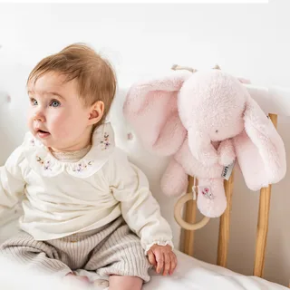 FanFan Muziekknuffel Olifant - 25 cm - Zachte Knuffel met Muziek - Baby Cadeau de Nattou en Rose – photo produit 2 sur 3