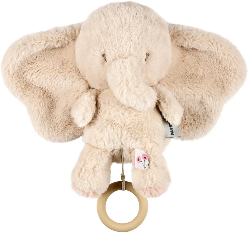 FanFan Muziekknuffel Olifant - 25 cm - Zachte Knuffel met Muziek - Baby Cadeau von Nattou in Zand – Produktfoto