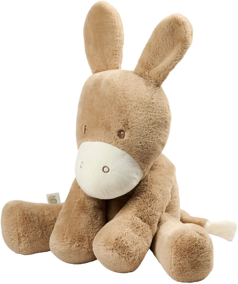 LouLou Knuffel Ezel - Zachte Baby Knuffel - Baby Cadeau - 60 cm - Licht van Nattou in Karamel – productfoto
