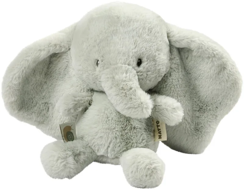 LouLou Knuffel Olifant - Zachte Baby Knuffel - Baby Cadeau - 30 cm från Nattou i Lindegroen – produktbild