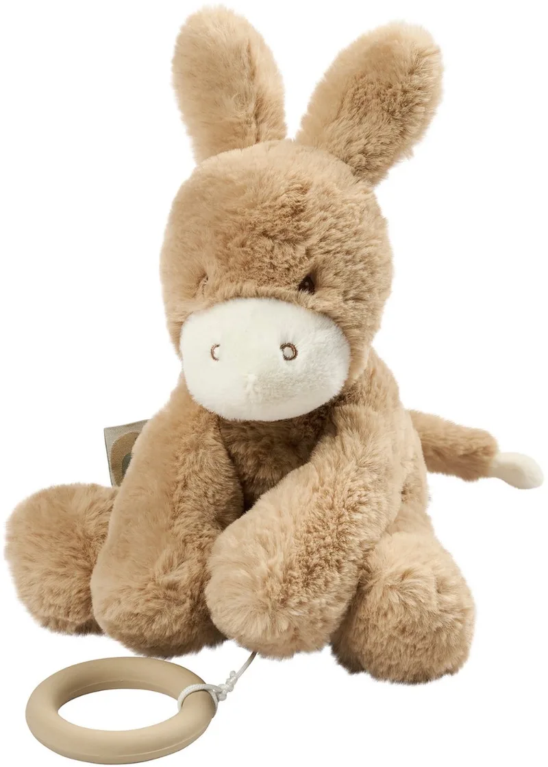 LouLou Muziekknuffel Ezel - Zachte Knuffel met Muziek - Baby Cadeau - 30 cm - Licht de Nattou en Karamel – photo produit