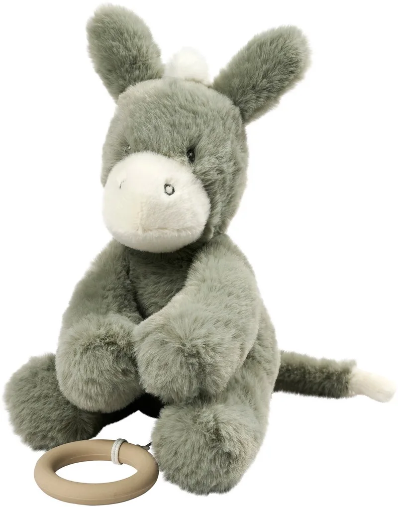 LouLou Muziekknuffel Ezel - Zachte Knuffel met Muziek - Baby Cadeau - 30 cm de Nattou en Vert foncé – photo produit