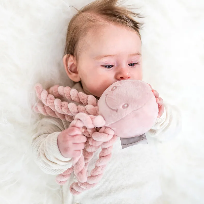 Octopus Lapidou - Knuffel - 23 cm van Nattou in Oudroze – productfoto 3 van 3
