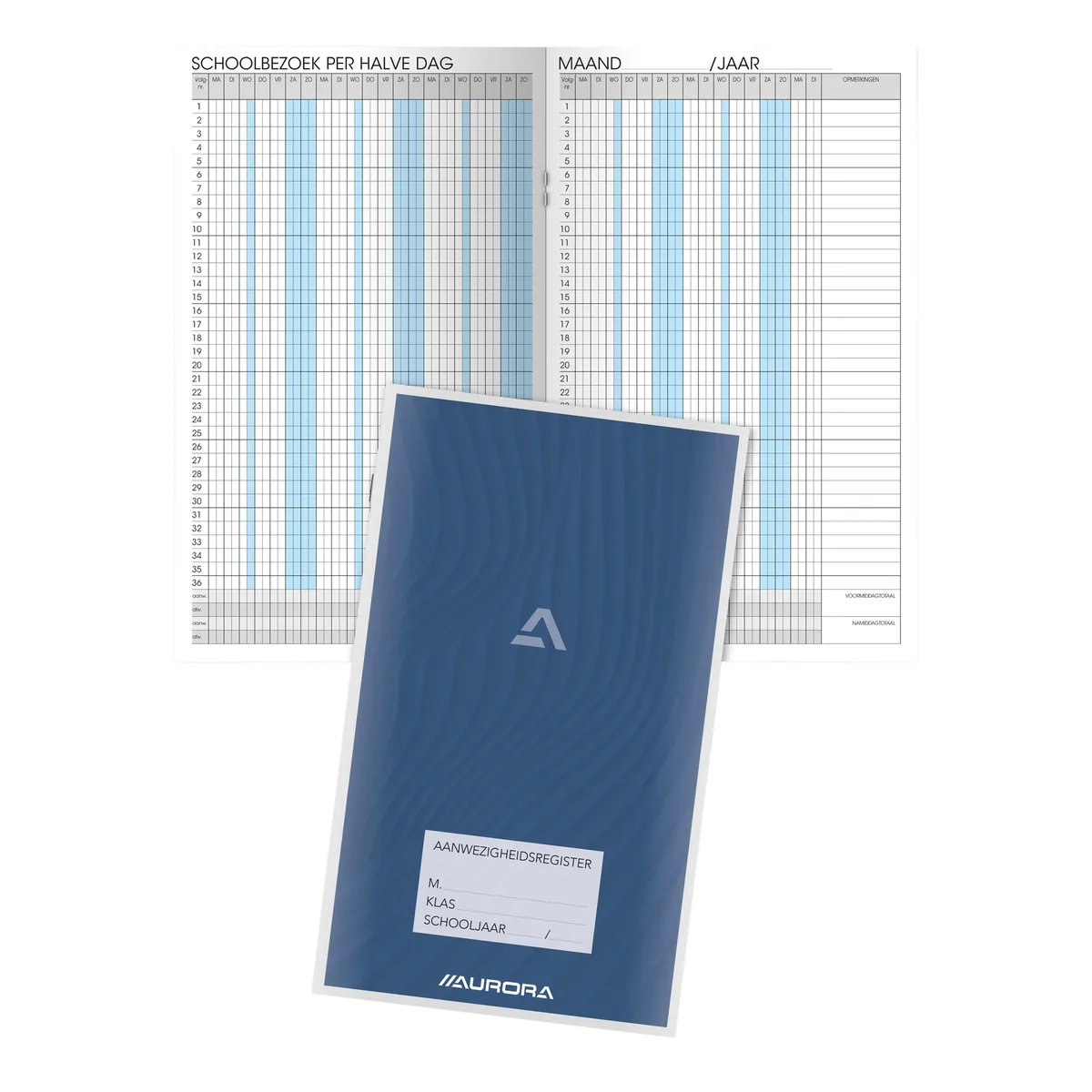 Aanwezigheidsreg aurora 155x260mm ned 56pag | 25 stuks by Aurora – product photo