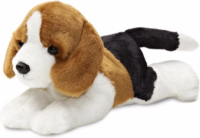 Knuffeldier Beagle hond - pluche knuffel - 20 cm - bruin/wit - knuffel huisdier by Aurora in Multicolour – product photo