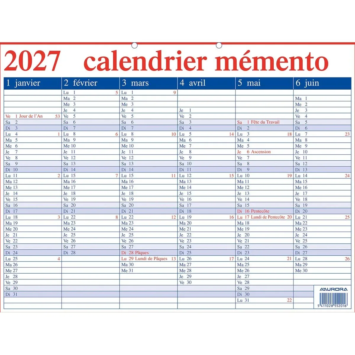 Memento 20 Franstalig, 2027 från Aurora – produktbild
