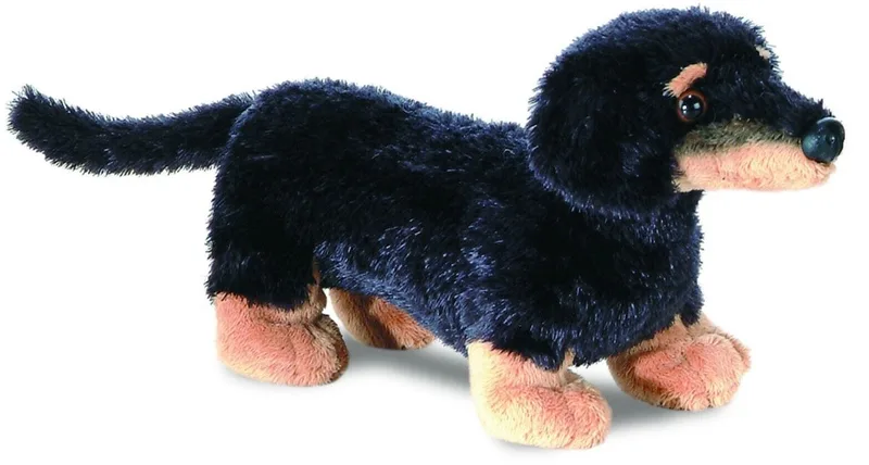 Mini Flopsie - Jamnik Knuffel - 20,5 cm - Pluchen Hond från Aurora i Svart – produktbild