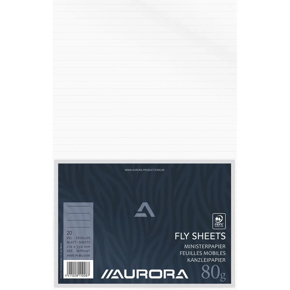 ministerpapier, gelijnd, pak van 20 vel (geplooid) by Aurora – product photo