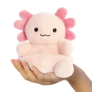 Palm Pals Serie - Axolotl Knuffel - 13 cm - Zacht Materiaal fra Aurora i Lyserød – produktbillede 6 af 6