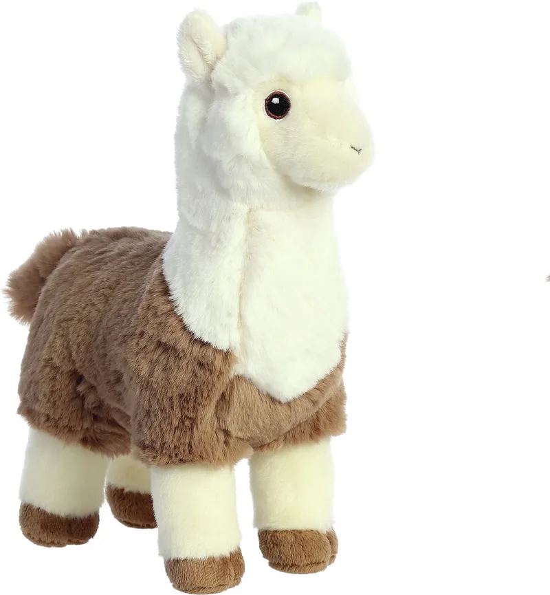 Pluche dieren knuffel Alpaca - bruin/wit - 28 cm - Knuffeldieren alpacas - voor kinderen by Aurora in Multicolour – product photo