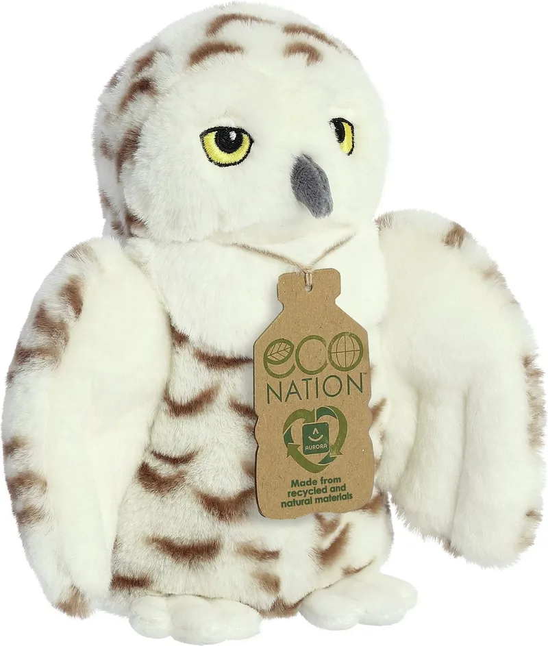 Pluche dieren knuffels sneeuwuil van 20 cm - Knuffeldieren uilen speelgoed by Aurora in Multicolour – product photo